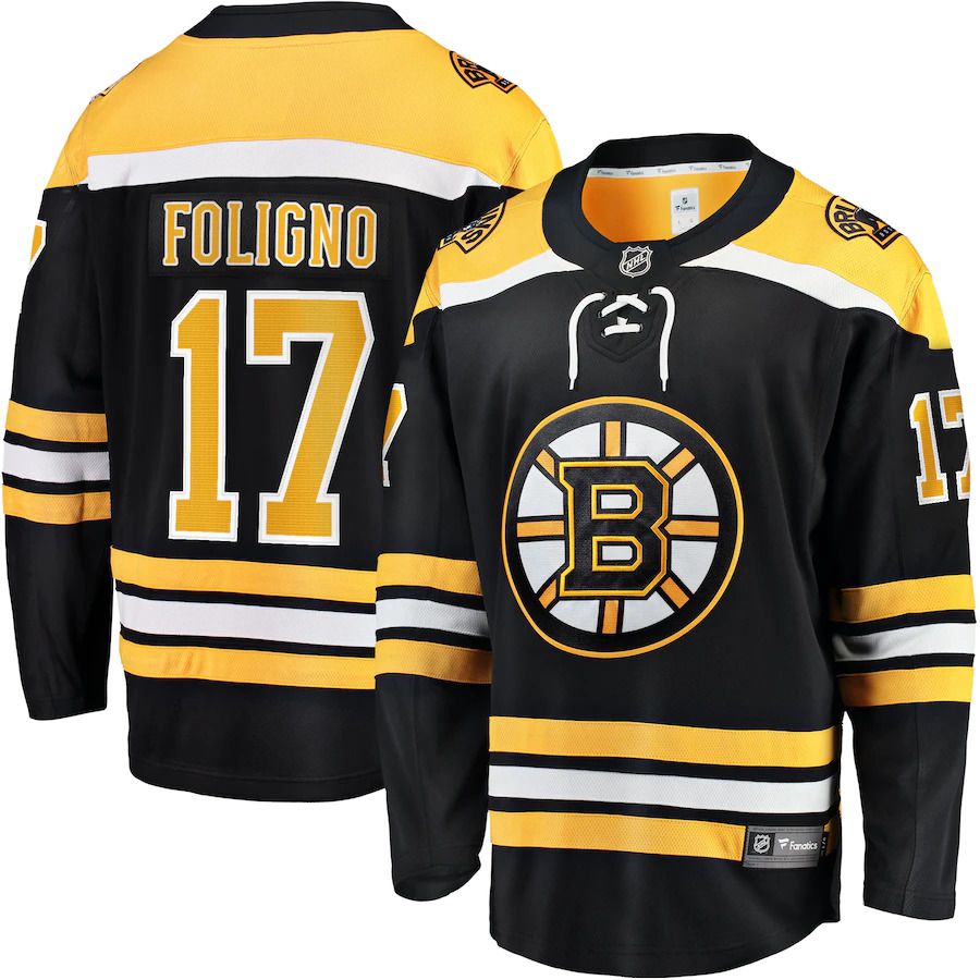 Men Boston Bruins #17 Nick Foligno Fanatics Branded Black Home Breakaway Player NHL Jersey->boston bruins->NHL Jersey